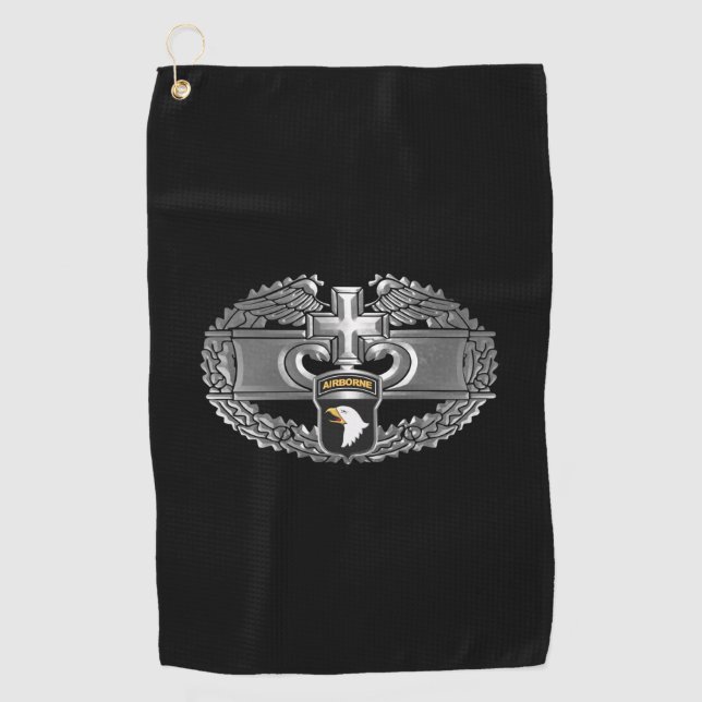 101st  Airborne Division Combat Medic Badge Golf Towel (Front)