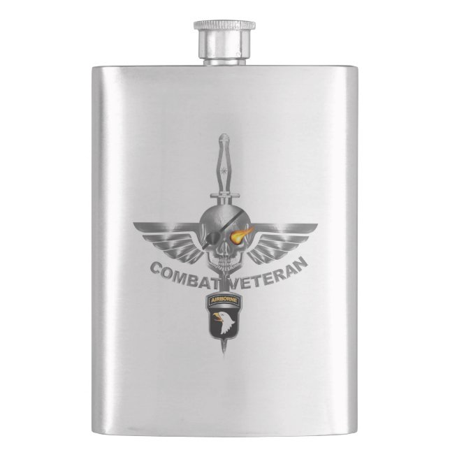 101st Airborne Division “Combat Veteran” Hip Flask (Front)
