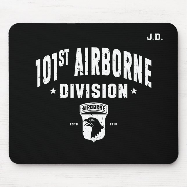 101st Airborne Division Customizable Black Mouse Pad (Front)