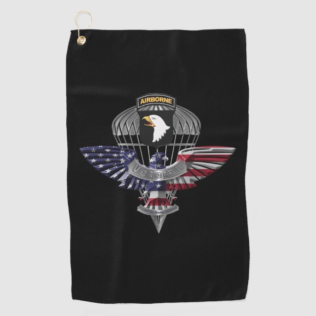 101st Airborne Division Customized Eagle Golf Towel (Front)