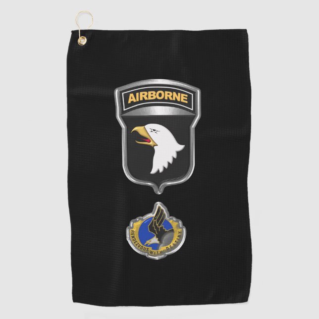 101st Airborne Division Customized Patch Insignia Golf Towel (Front)