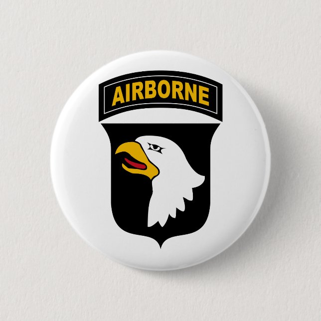 101st Airborne Division Military Veteran 2 Inch Round Button (Front)