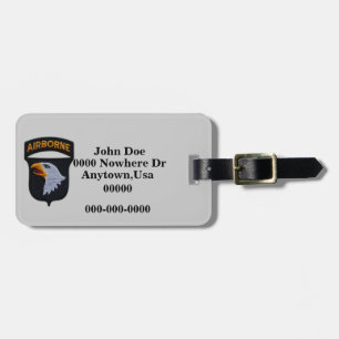 101st airborne division patch luggage tag