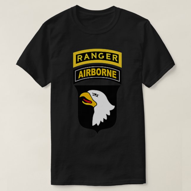 101st Airborne Division Ranger Flag  T-Shirt (Design Front)