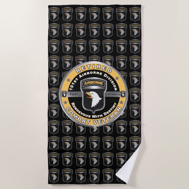 101st Airborne Division Retired Beach Towel (Front)