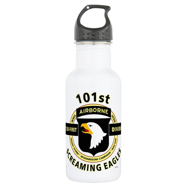 101ST AIRBORNE DIVISION "SCREAMING EAGLES" 532 ML WATER BOTTLE (Front)