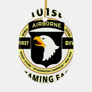 101ST AIRBORNE DIVISION "SCREAMING EAGLES" CERAMIC ORNAMENT