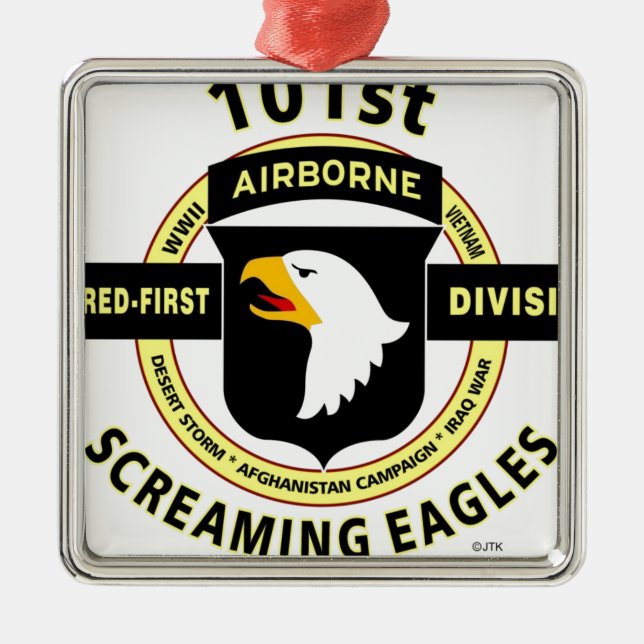 101ST AIRBORNE DIVISION "SCREAMING EAGLES" METAL ORNAMENT (Front)