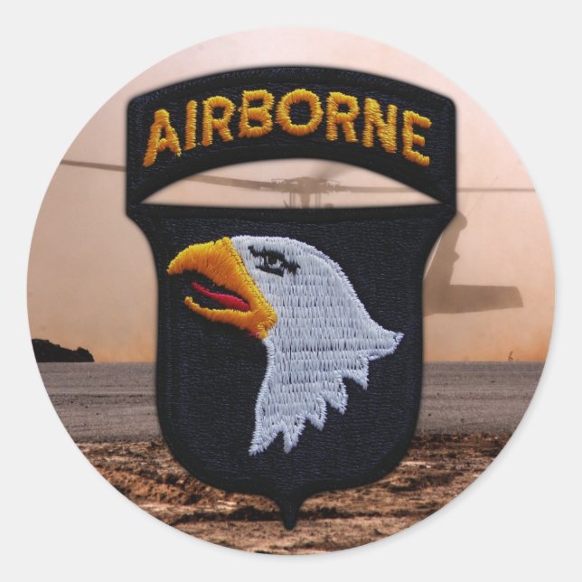 101st airborne division screaming eagles patch classic round sticker (Front)