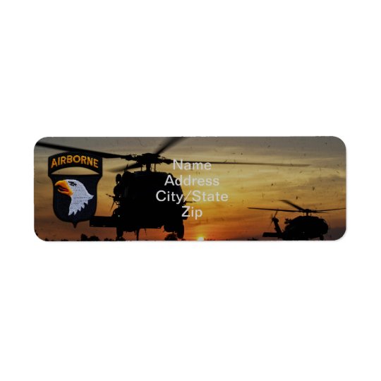 101st airborne division screaming eagles patch return address label