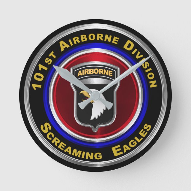 101st Airborne Division Screaming Eagles Round Clock (Front)
