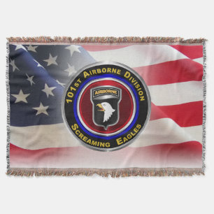 101st Airborne Division Screaming Eagles Throw Blanket