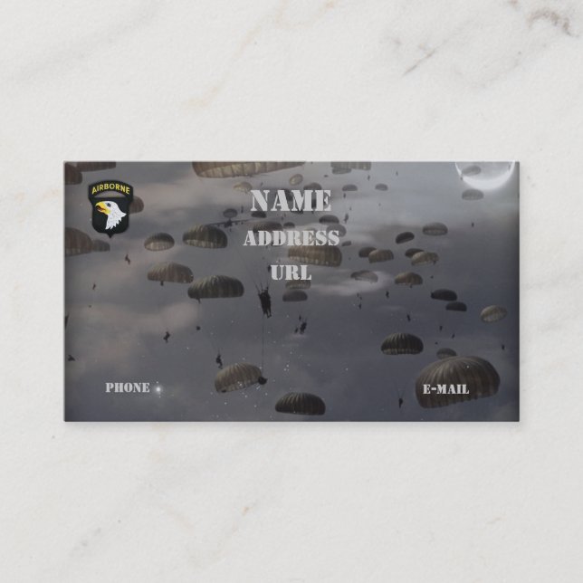 101st Airborne Division vets patch business Card (Front)