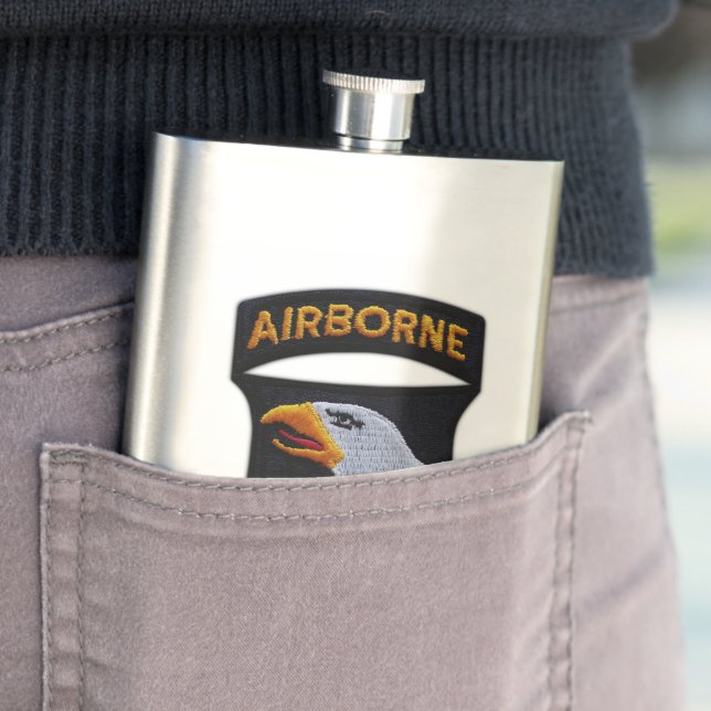 101st airborne screaming eagles veterans vet Patch Hip Flask (In Situ)