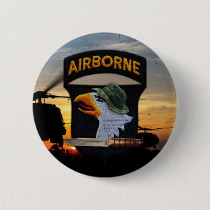 101st airborne screaming eagles veterans vets 2 inch round button