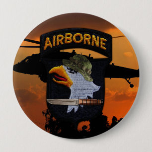 101st airborne screaming eagles veterans vets 4 inch round button