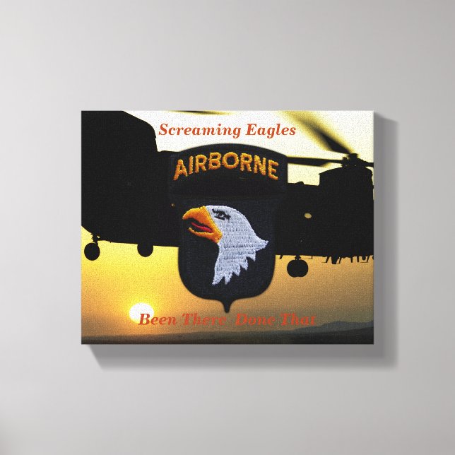 101st airborne screaming eagles veterans vets canvas print (Front)