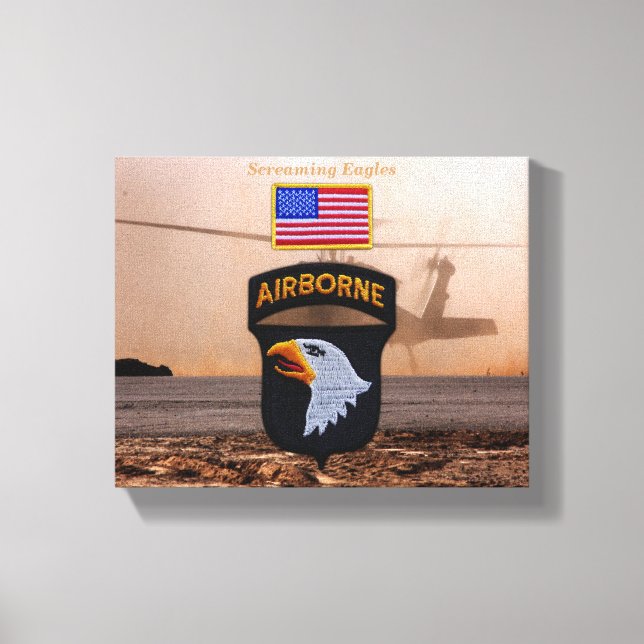 101st airborne screaming eagles veterans vets canvas print (Front)