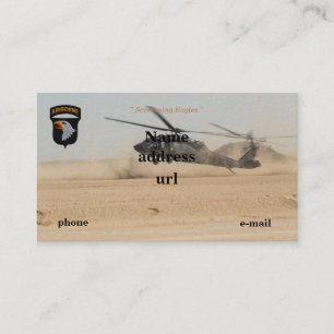 101st airborne screaming eagles vets patch business card