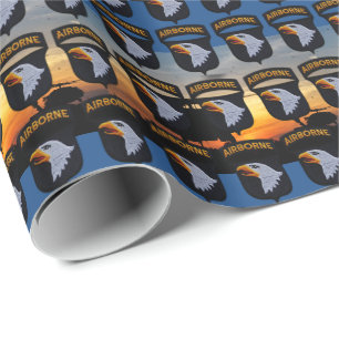 101st airborne screaming eagles vets patch wrapping paper