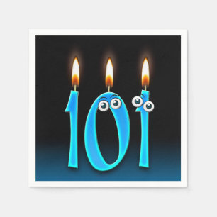101st birthday candle with eyeballs napkin