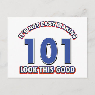 101st birthday designs postcard