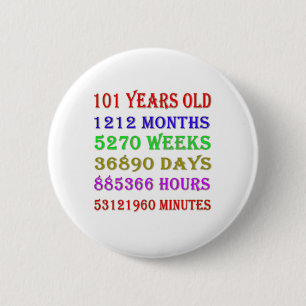 101st  Birthday Milestones 2 Inch Round Button