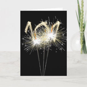 101st Birthday Sparklers on Black Card