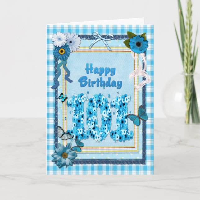 101st Birthday with a scrapbook effect Card (Front)