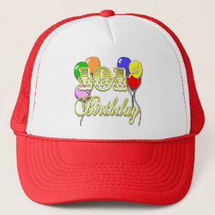 101st Birthday with Balloons Trucker Hat