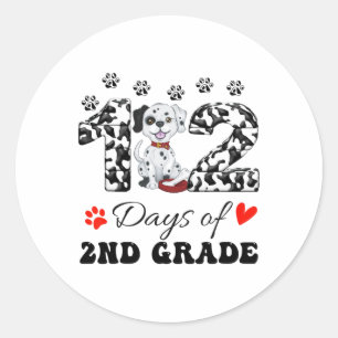 102 Day Of 2nd Grade Dog Lovers 100 Days Smarter T Classic Round Sticker
