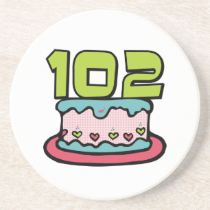 102 Year Old Birthday Cake Coaster