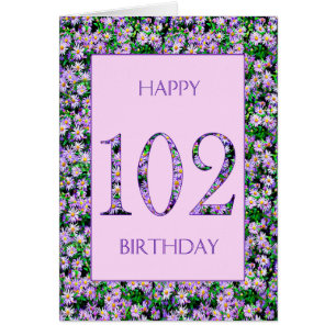 102e anniversaire de marguerites violettes