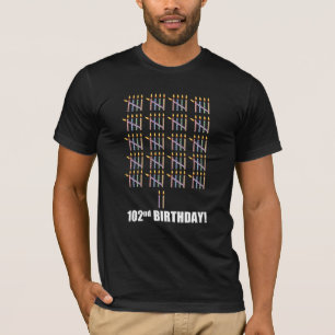 102e T-shirt anniversaire avec bougies