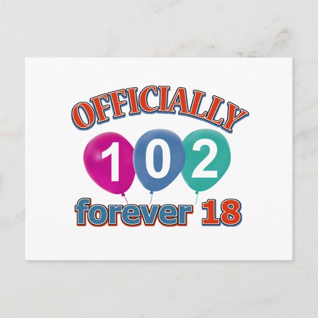 102nd birthday designs postcard (Front)