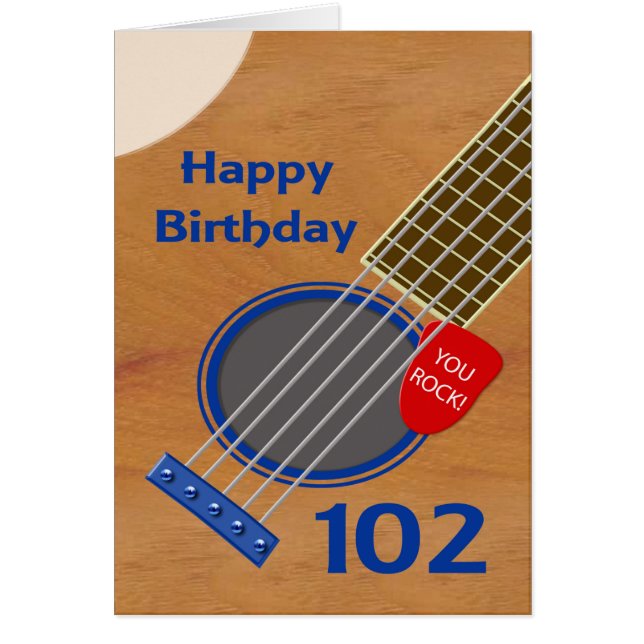 102nd Birthday Guitar Player Birthday (Front)