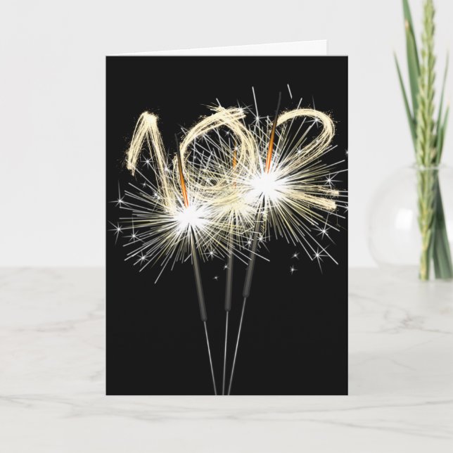 102nd Birthday Sparklers on Black Card (Front)