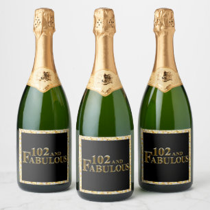 102nd Birthday Sparkling Wine Label