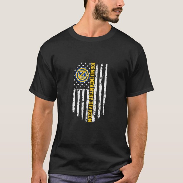 102Nd Infantry Division American Flag T-Shirt (Front)