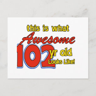 102nd year old designs postcard