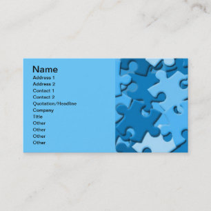 103005-puzzle Dark Light Blues Jigsaw Puzzle Piece Business Card