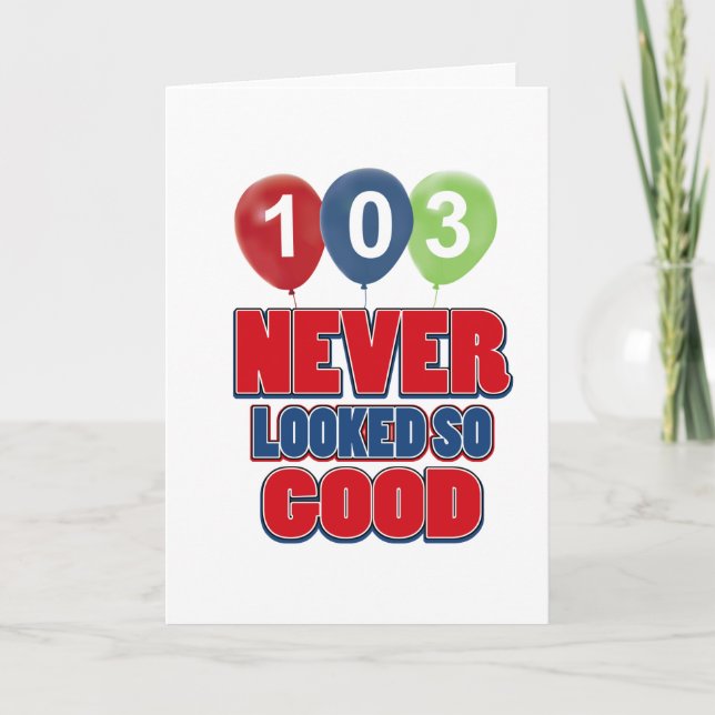 103 year old birthday designs card (Front)