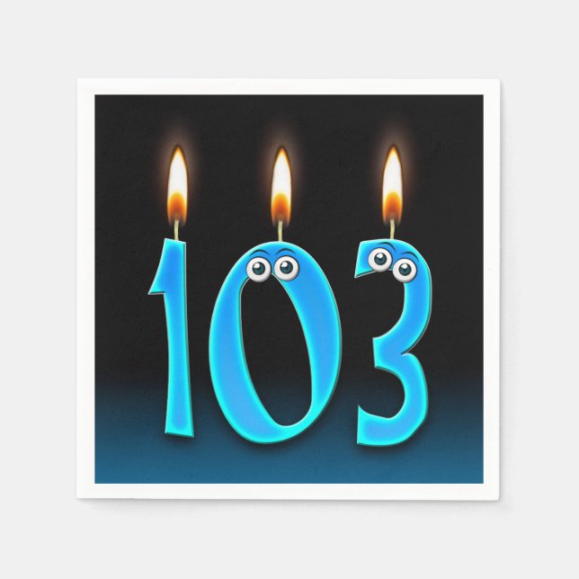 103rd birthday candle with eyeballs napkin (Front)