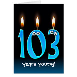 103rd birthday candles on black