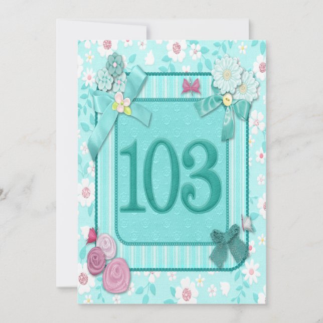 103rd birthday party invitation (Front)