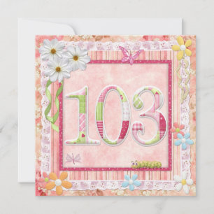 103rd birthday party scrapbooking style invitation
