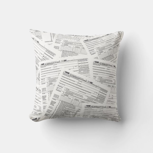 1040 Income Tax Forms Throw Pillow (Front)