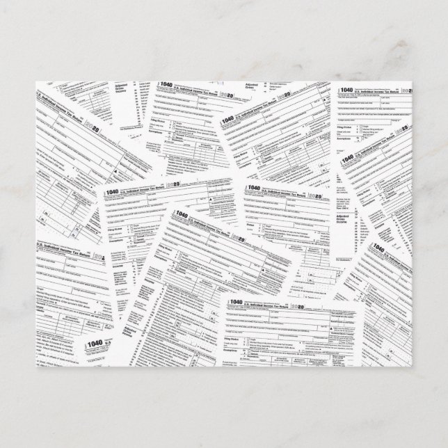 1040 Tax forms for 2020 Postcard (Front)