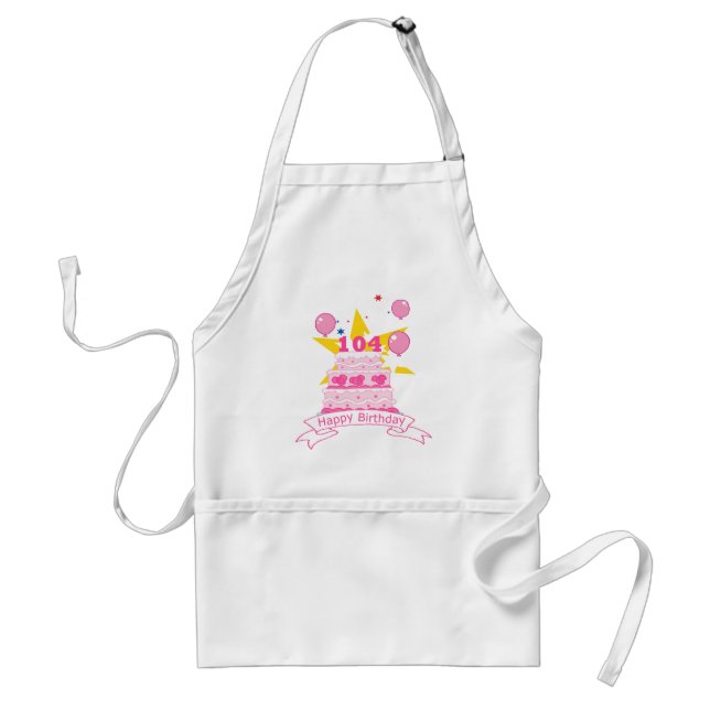 104 Year Old Birthday Cake Standard Apron (Front)