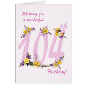104e anniversaire Fleur Nombre décoré